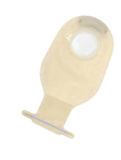Two piece colostomy and ileostomy bag with SLIP